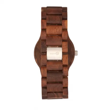 Earth Wood - Montre-bracelet Bonsai avec jour/date - Rouge