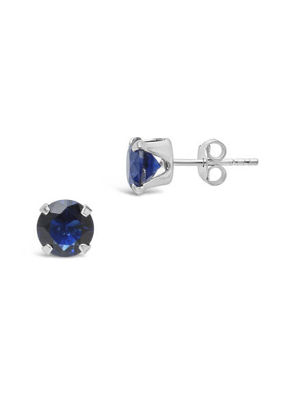 Sterling Forever - Sterling Silver 7mm Rainbow Cz Studs