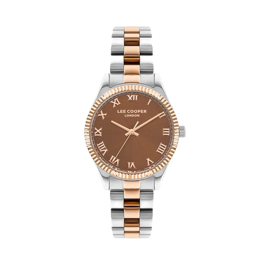 LEE COOPER-Montre Dames Argenté 35mm Cadran Rose