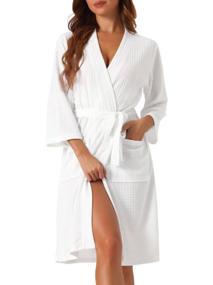 Cheibear - Soft Waffle Kimono Bathrobe