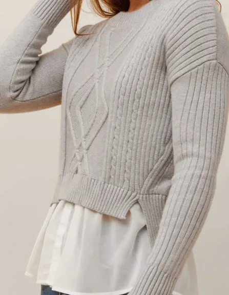 Annick - Ophelia Faux Layered Knit Sweater Shirt Effect