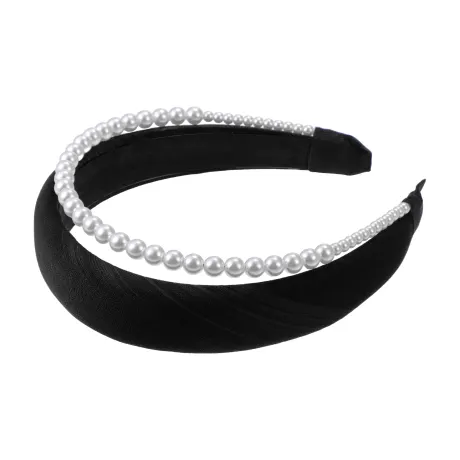 Unique Bargains - Double Layer Faux Pearl Sponge Headband