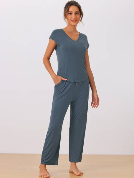 Cheibear - Short Sleeve Modal Pajama Set