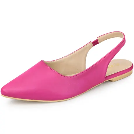 Allegra K - Pointed Toe Slingback Flats Pumps