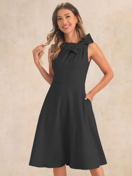 Allegra K - Robe de cocktail évasée formelle sans manches