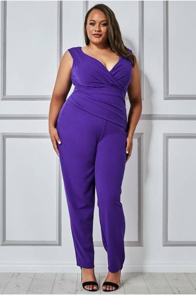 Goddiva - Bardot Scuba Jumpsuit  - Plus size