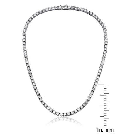 Collier tennis Genevive en argent sterling avec oxyde de zirconium coloré de 3 mm, 40,6 cm