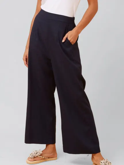 Annick - Aria Pants Linen Wide Leg Pockets Elastic Back