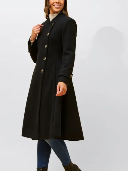 Annick - Harper Retro Flared Coat Side Buttons