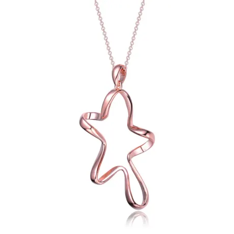 Genevive Sterling Silver Star Pendant Necklace