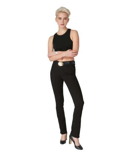 Lola Jeans Kate-BLK - Jean droit à taille haute