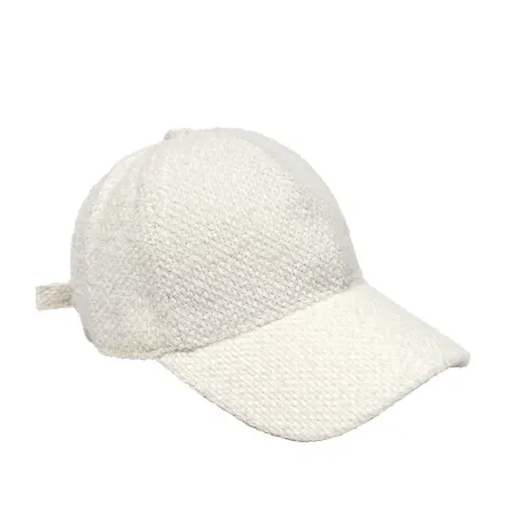 Casquette de baseball en angora en blanc