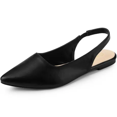 Allegra K - Pointed Toe Slingback Flats Pumps