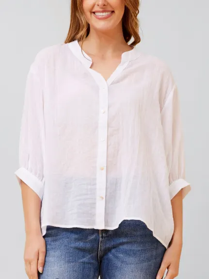 Annick - Roxanne Oversized Semi-Sheer Shirt Blouse Solid