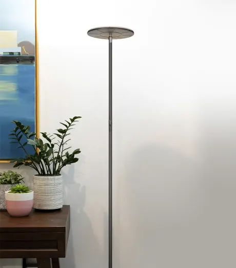 Sky Flux Led Torchiere Floor Lamp With Adjustable Head And 3 Color Temperature Options