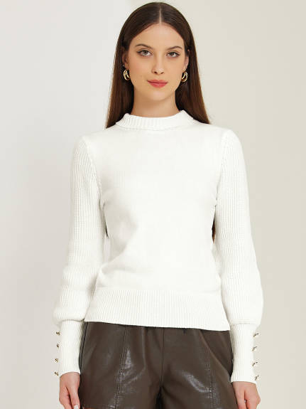 Allegra K - Ribbed Knit Turtleneck Pullover Sweater