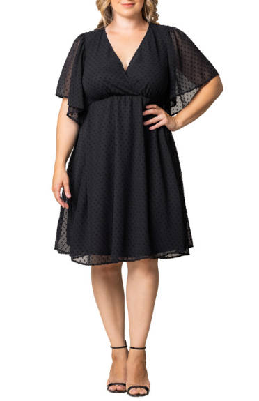 Kiyonna Florence Flutter Sleeve Dress (Plus Size)