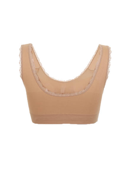 Allegra K- Removable Pads Seamless Wirefree Sleep Vest Top Bra