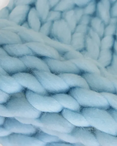 Snowflake Hand Knitted Beanie - Sky Blue