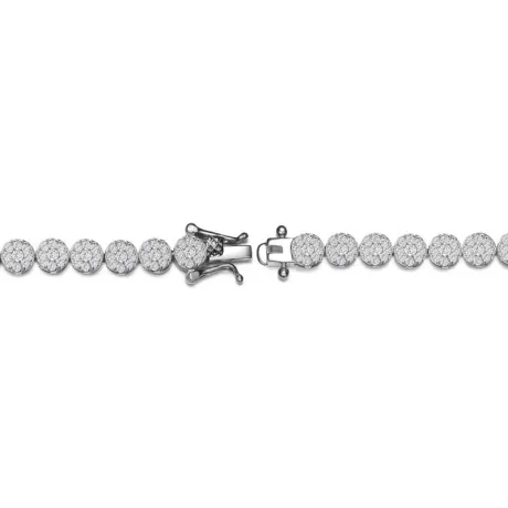 Genevive Sterling Silver with 3mm Coloured Cubic Zirconia Tennis Bracelet