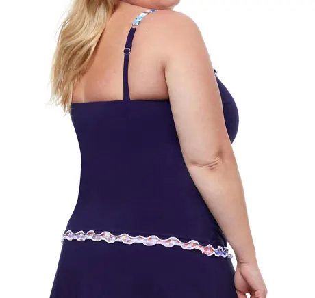 Profile By Gottex - Plus Size Shirred Underwire Tankini Top