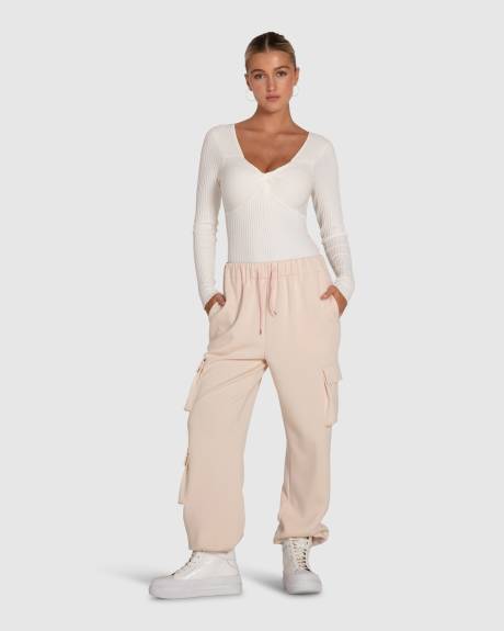 Belle & Bloom Perfect Match Cargo Trackpants - Blush