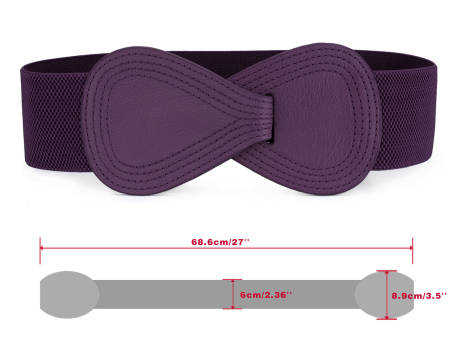 Allegra K- Interlock 8-Shaped Buckle Elastic Belt