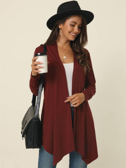 Allegra K- Draped Front Open Cardigan