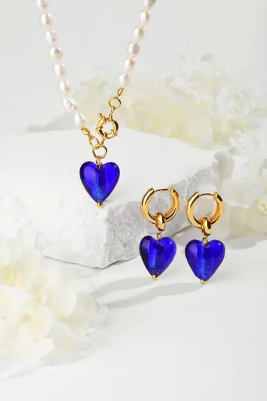 Classicharms-Esmée Glaze Heart Dangle Earrings