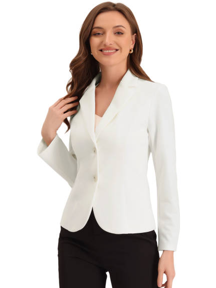 Allegra K- Lapel Collar Stretchy Jacket Suit Blazer