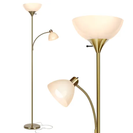 Sky Dome Plus Led Torchiere Floor Lamp With 1 Reading Arm