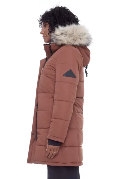 Alpine North - AULAVIK | Parka Mi-Long à Capuche et Duvet Vegan Recyclé pour Femme