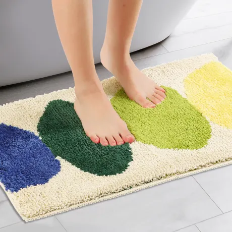 PiccoCasa - tapis de bain doux antidérapant à séchage rapide en microfibre lavable 18" x 26"