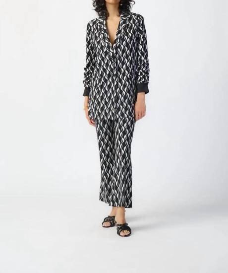 Joseph Ribkoff - Geometric Print Silky Blazer