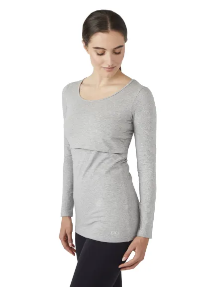 Charlotte Long Sleeves Round Neck Nursing Top - Modern Eternity Maternity