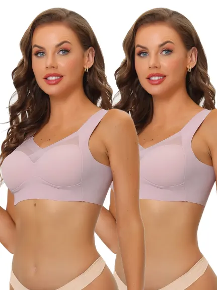 Allegra K- Full Coverage Mesh Wirefree Bras Pack