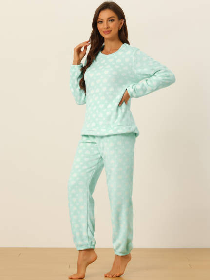 Allegra K- Flannel Pajama Set Long Sleeve Loungewear