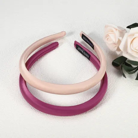 Unique Bargains- 2 Pcs Solid Silk Headbands