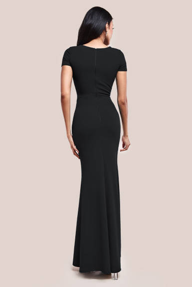 Goddiva - Scuba Crepe Twist Cutout Maxi Dress