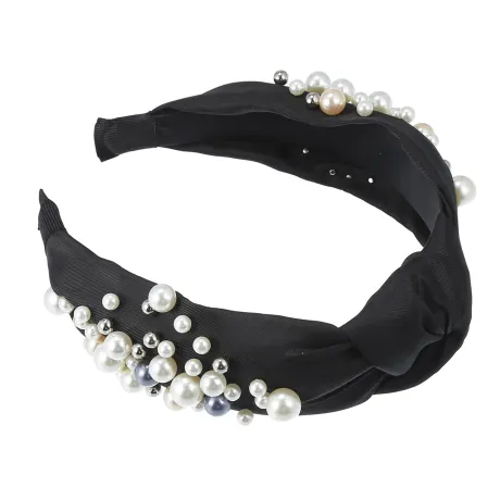 Unique Bargains - Faux Pearl Bead Fashion Knotted Headband