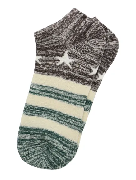 Allegra K- 5 Pairs Stripes Stars Low Cut Socks