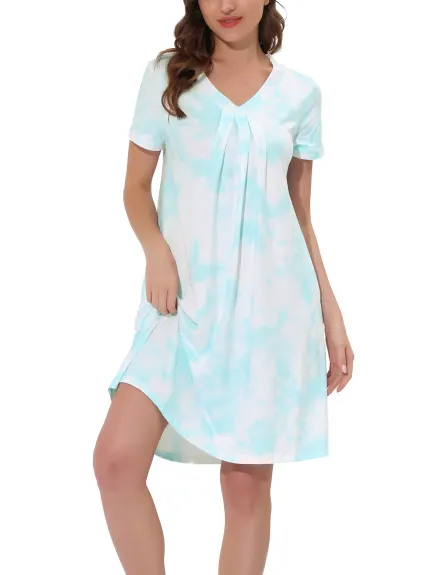 cheibear - Summer V-Neck with Pockets Lounge Nightgown