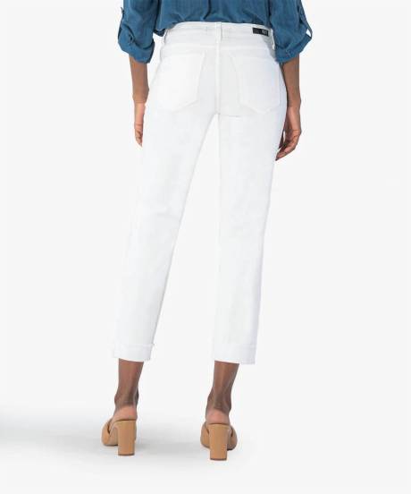 KUT FROM THE KLOTH Amy Crop Straight Leg Roll Up Jeans