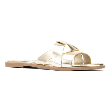 Fashion To Figure Women's Tiana Flat Sandal - WIDE WIDTH