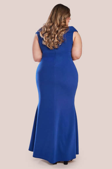 Goddiva - Front Wrap Off The Shoulder Maxi Dress - Plus size