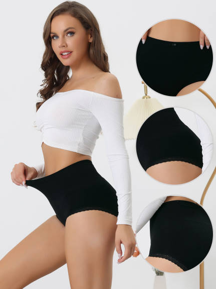 Allegra K- High Waist Stretch Briefs Panties