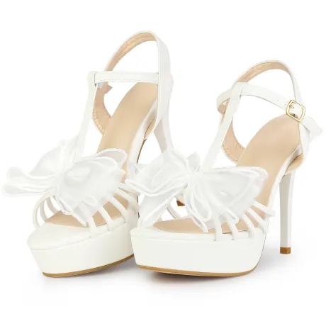 Allegra K- Stiletto High Heel Flowers Platform Sandals