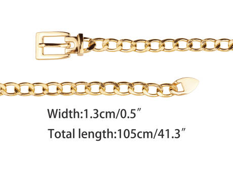 Allegra K- Metal Chain Belts Square Buckle