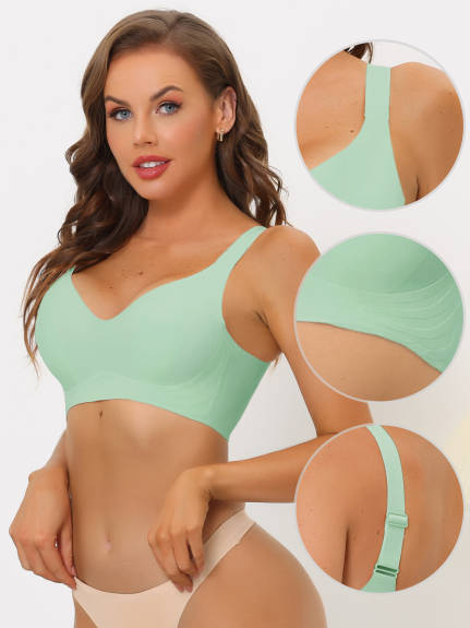 Allegra K- Wireless No Show Bra Pack, Light Green