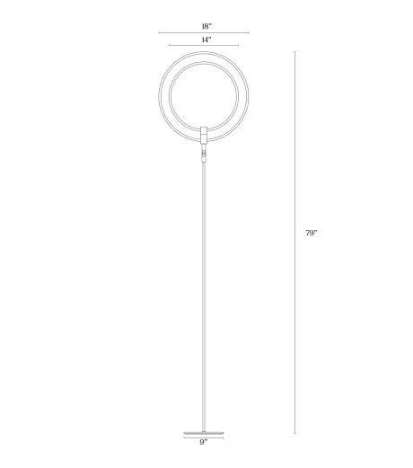 Lampe torchère sur pied à del avec anneaux réglables eclipse, argent